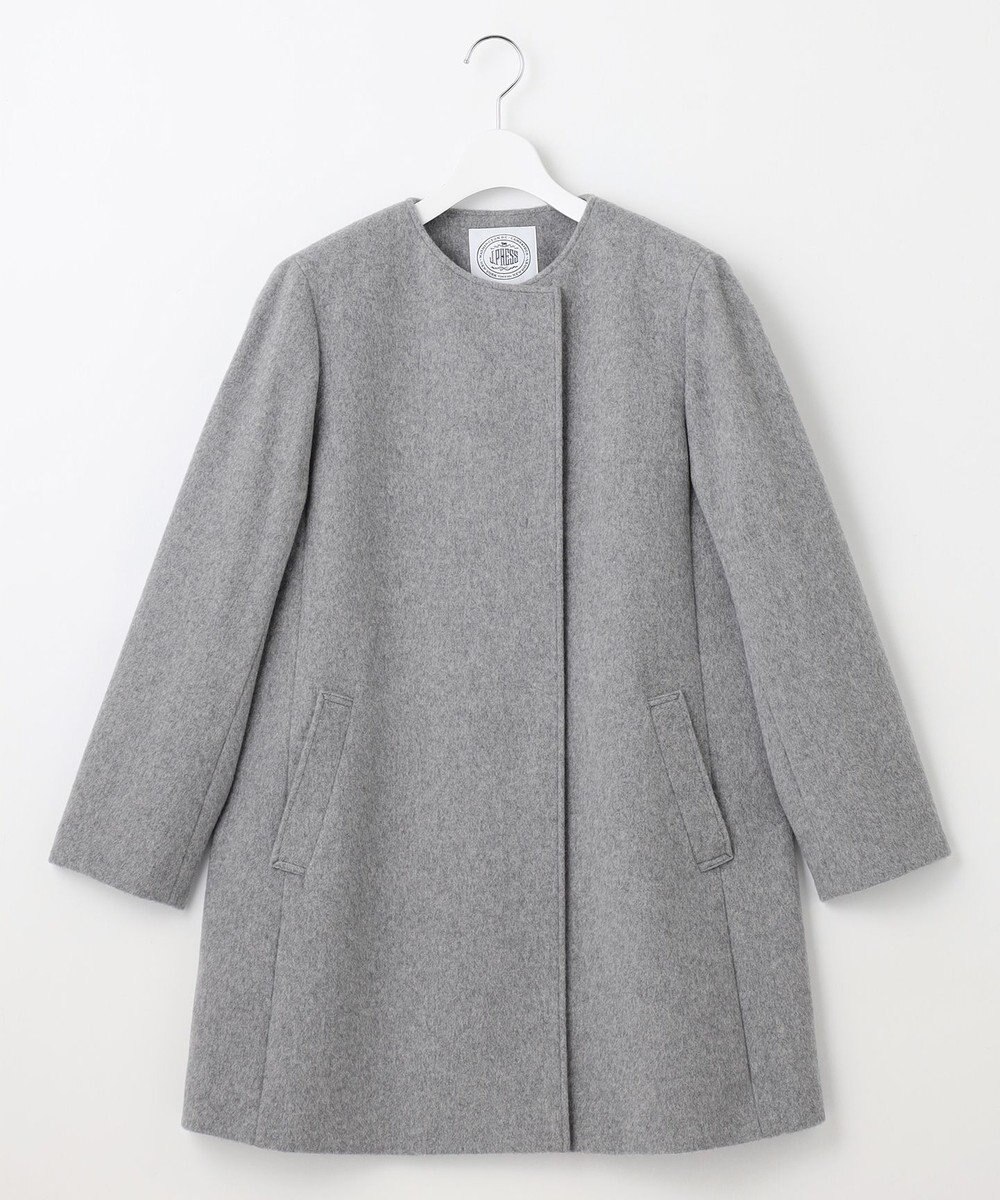 J.PRESS LADIES 【WEB限定カラーあり】ブレンドビーバー ノーカラー コート 