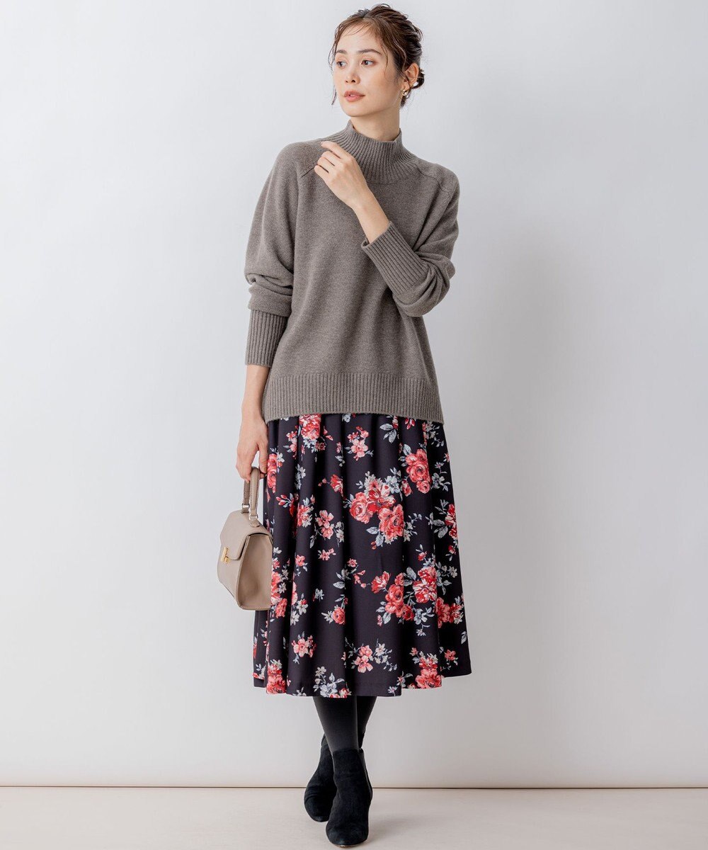 組曲 ローズシックプリント スカート 