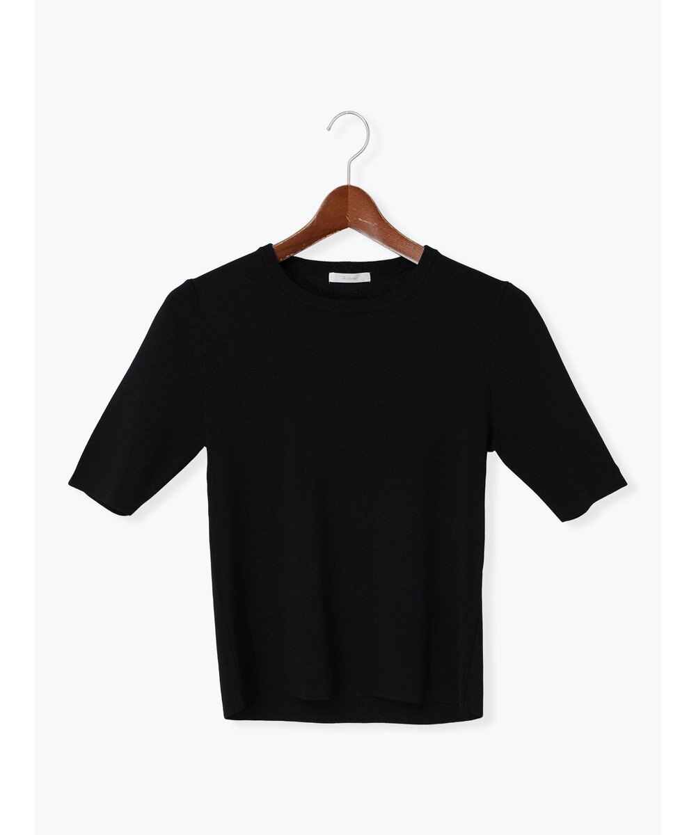 Te chichi スカーフカラーハーフスリーブニット 