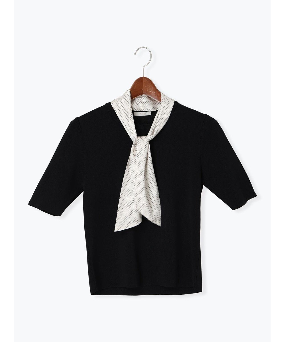 Te chichi スカーフカラーハーフスリーブニット 