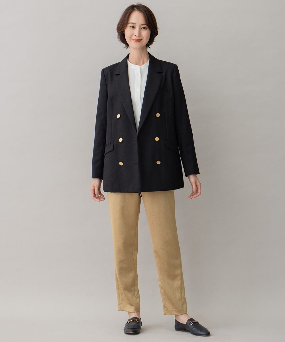 自由区 【洗える】ヘビーサテン イージーパンツ 