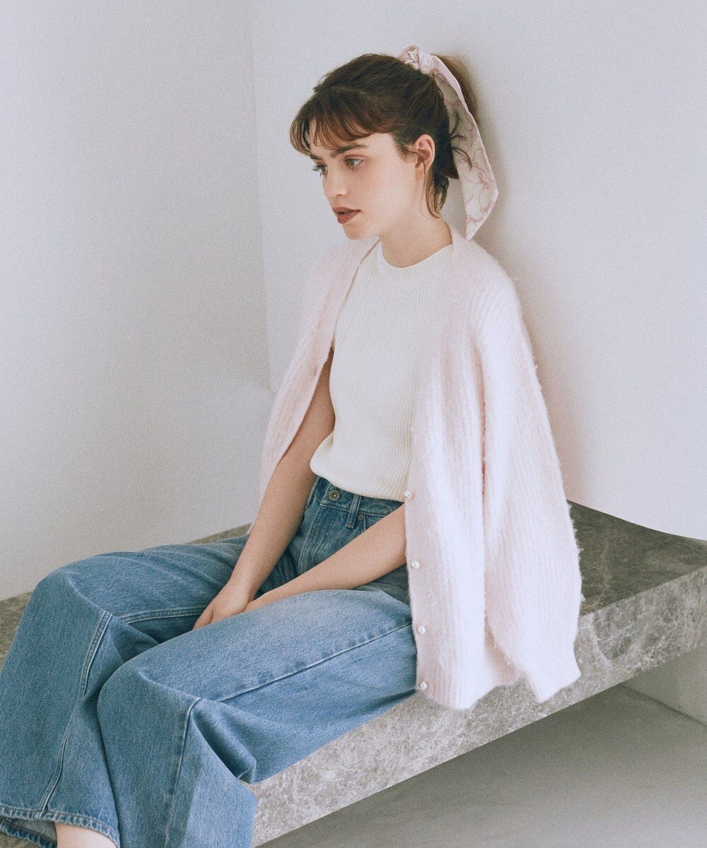 Maison de FLEUR フェザーヤーンカーディガン 