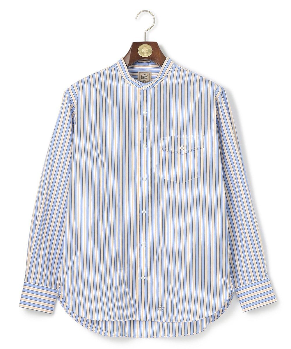 J.PRESS MEN 【SOMELOS】マルチストライプ バンドカラーシャツ 