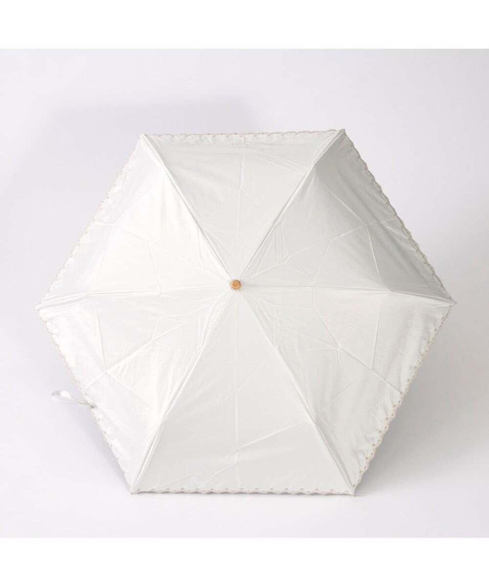 UNBILLION カシュネ cachenez /【晴雨兼用　日傘　UVカット率・遮光率100％生地使用 】PUフローラルラメ刺繍ミニ折りたたみ傘 