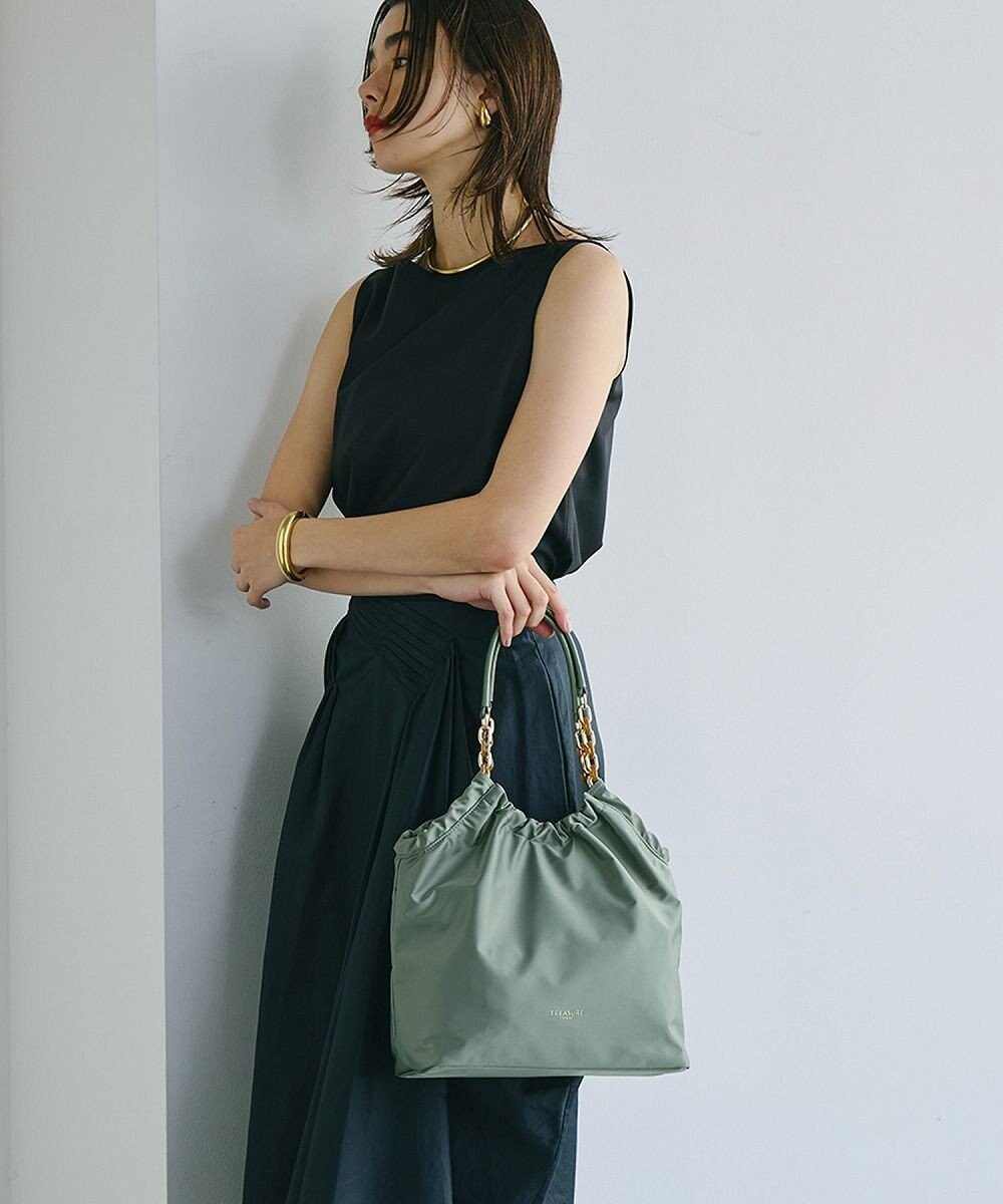TOPKAPI 【TREASURE TOPKAPI】コンビチェーン ギャザー ナイロン トートバッグ 