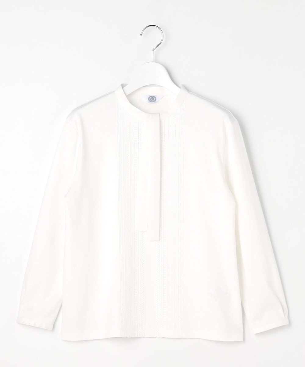 J.PRESS LADIES レースコンビ ボウタイ カットソー 