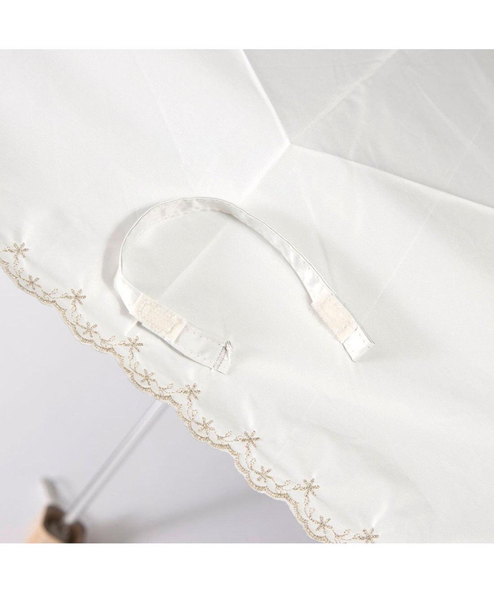 UNBILLION カシュネ cachenez /【晴雨兼用　日傘　UVカット率・遮光率100％生地使用 】PUフローラルラメ刺繍ミニ折りたたみ傘 