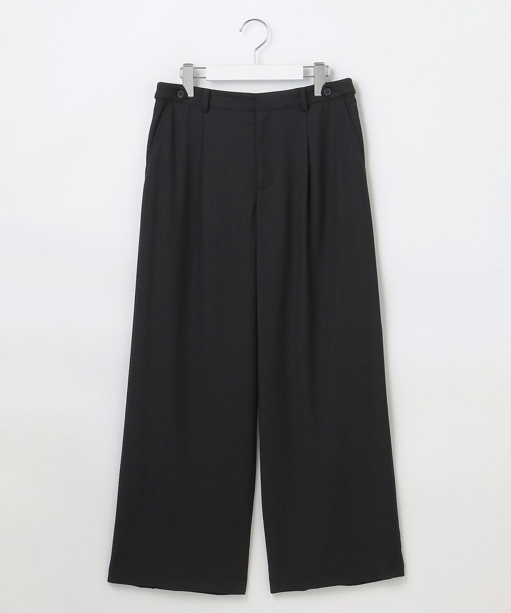 J.PRESS LADIES L 【洗える】T/Rウォッシャブルギャバ ワイド パンツ 