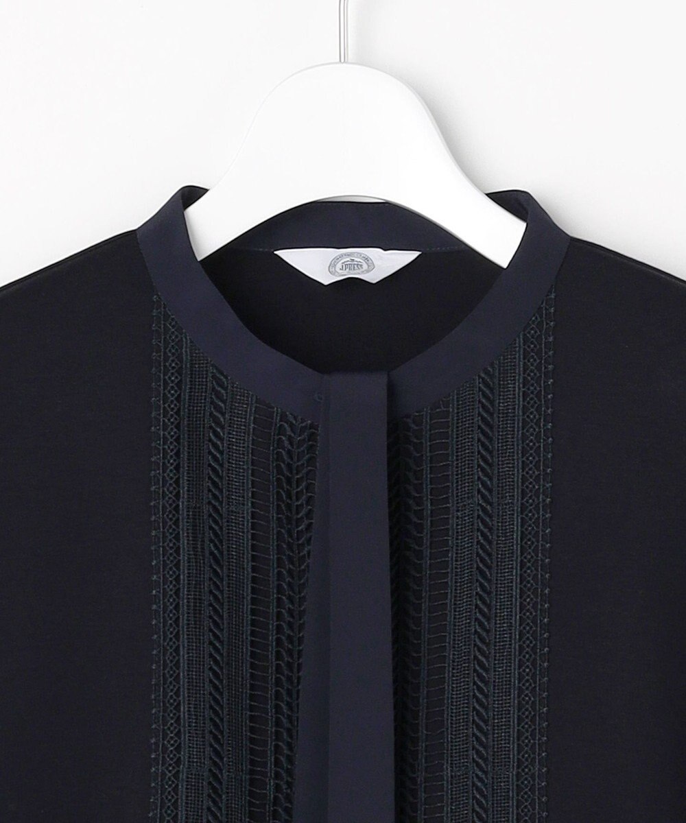 J.PRESS LADIES レースコンビ ボウタイ カットソー 