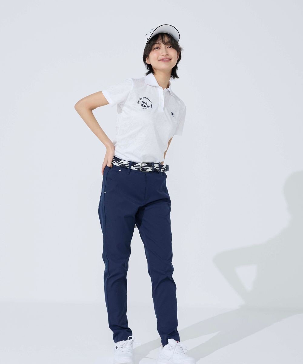 FILA GOLF／marie claire 【FILA GOLF】 ウェストロゴジャガードゴムツイルロングパンツ 