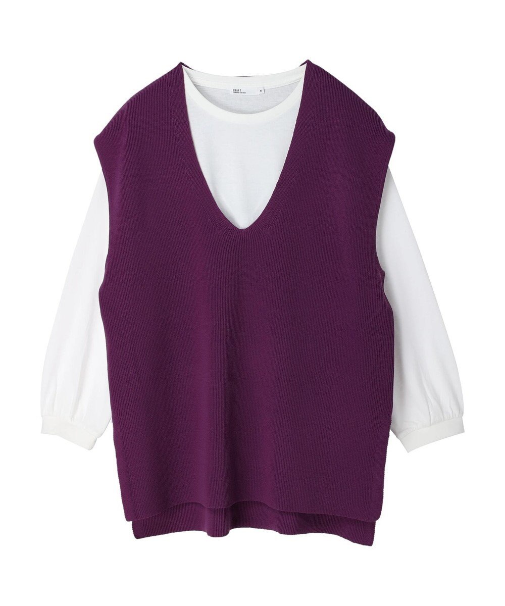 CRAFT STANDARD BOUTIQUE Ｖネックニットベスト＋ロンＴｅｅ 