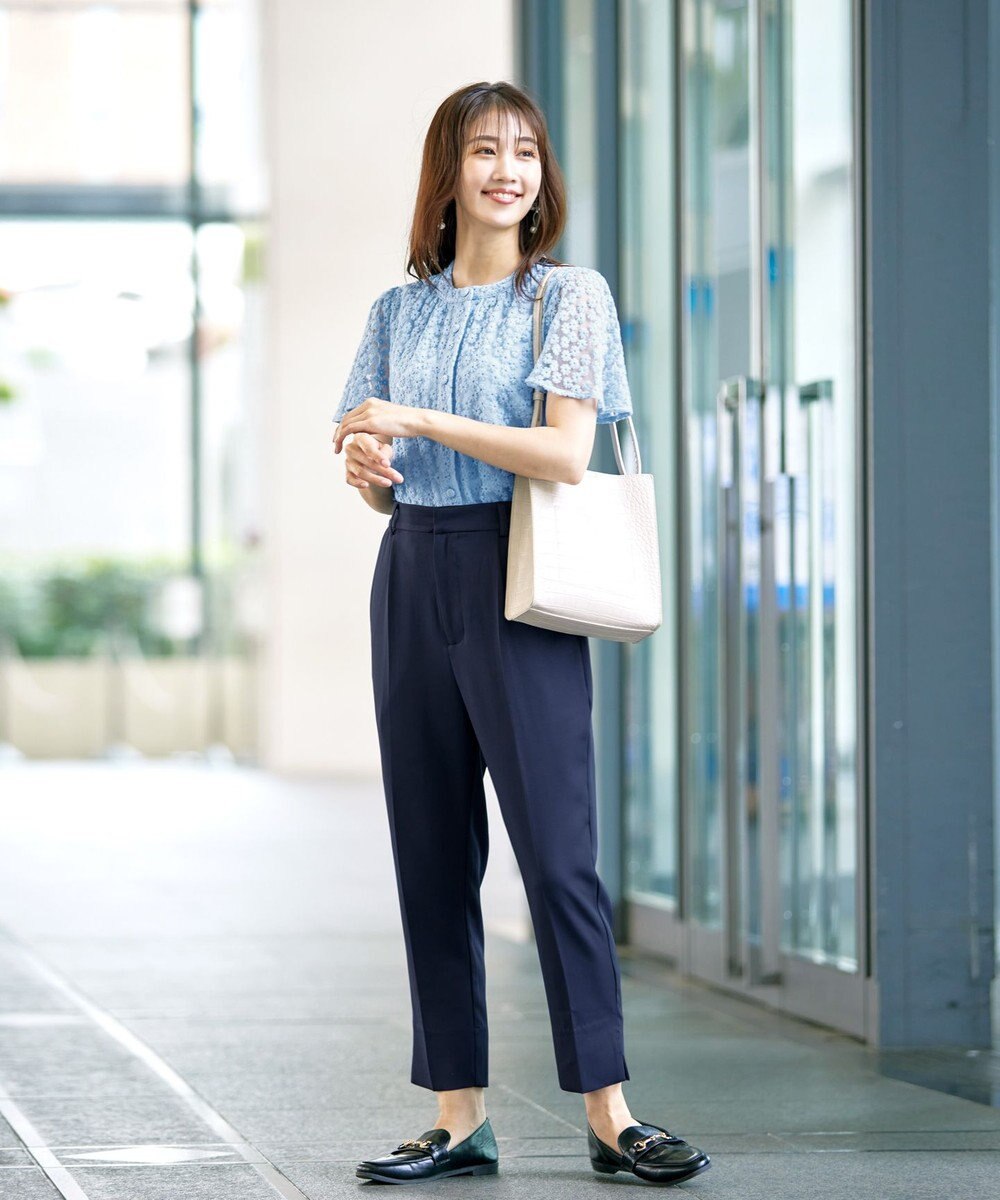 Tiaclasse L 【洗える】スリットテーパードパンツ 