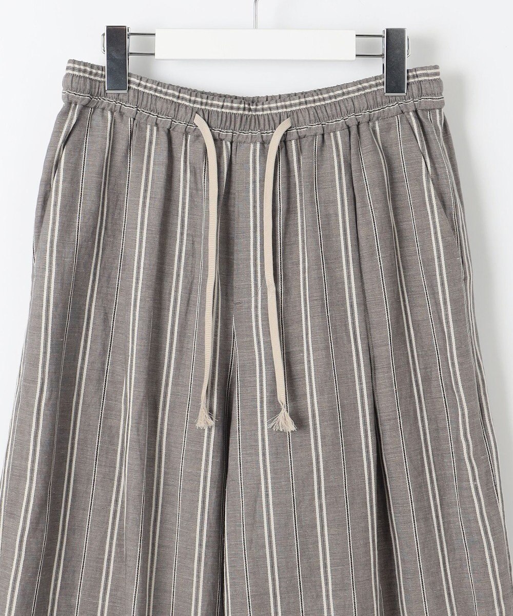 自由区 S 【カタログ掲載・セットアップ対応・洗える】リネンビスコースストライプドロスト パンツ 