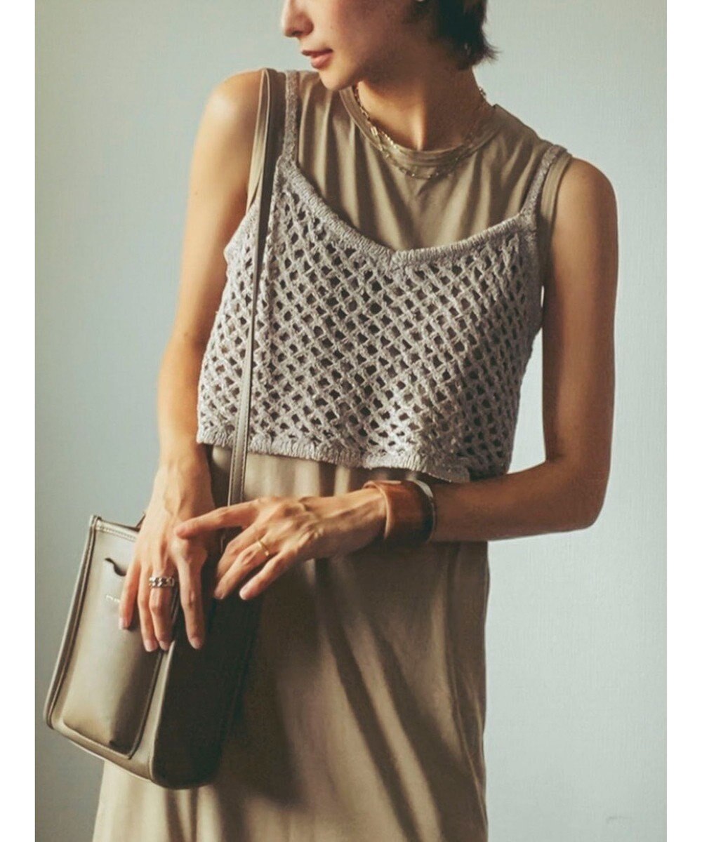 Green Parks ニットビスチェ付きカットソーワンピース 