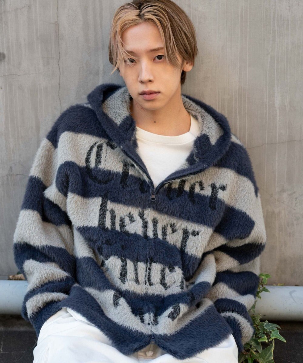 WEGO シャギーグラフィックZIPパーカー 