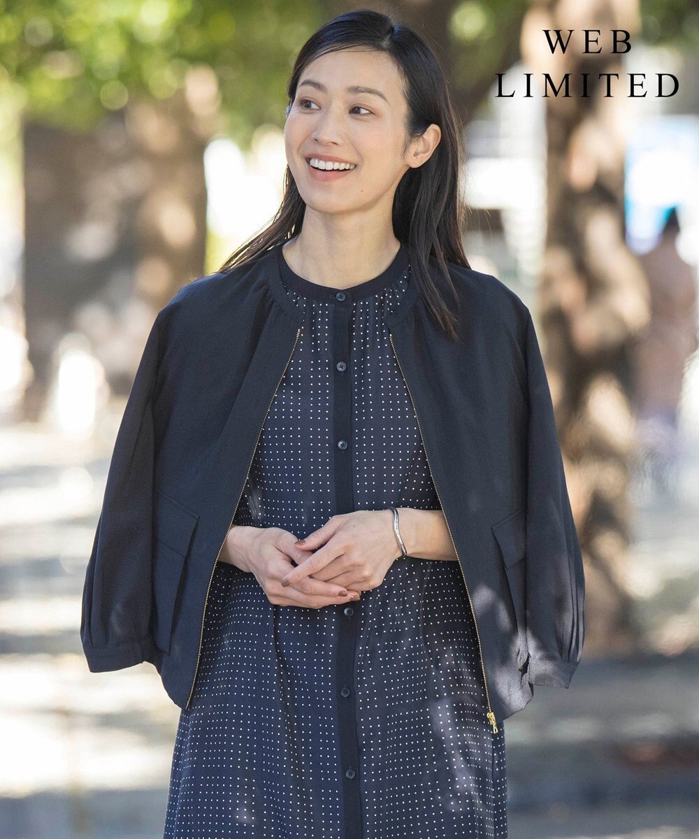 J.PRESS LADIES L 【WEB限定・洗える】ボイルドワッシャー ブルゾン 