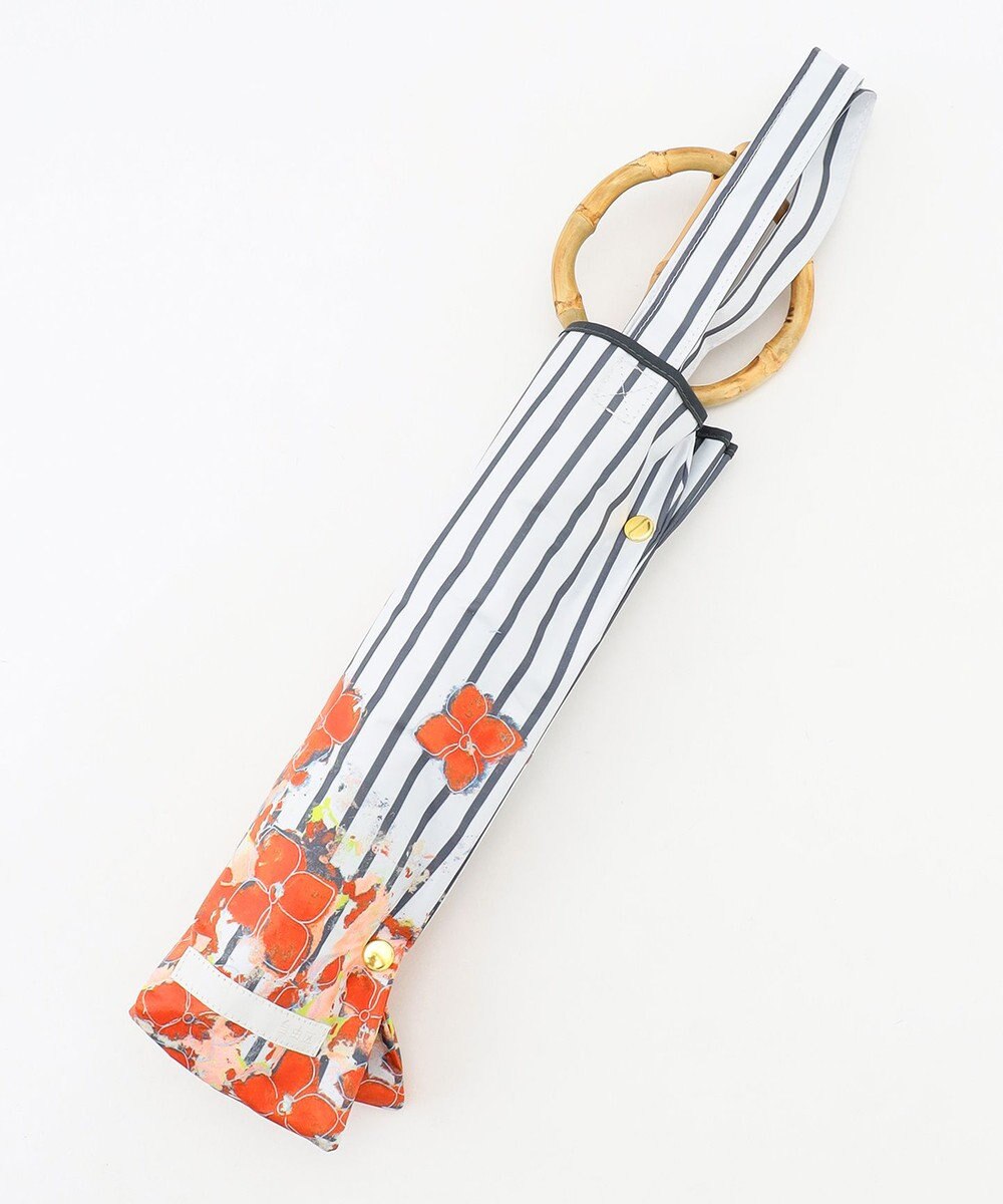 自由区 【UVカット・晴雨兼用】オルタンシアプリント 折りたたみ傘 