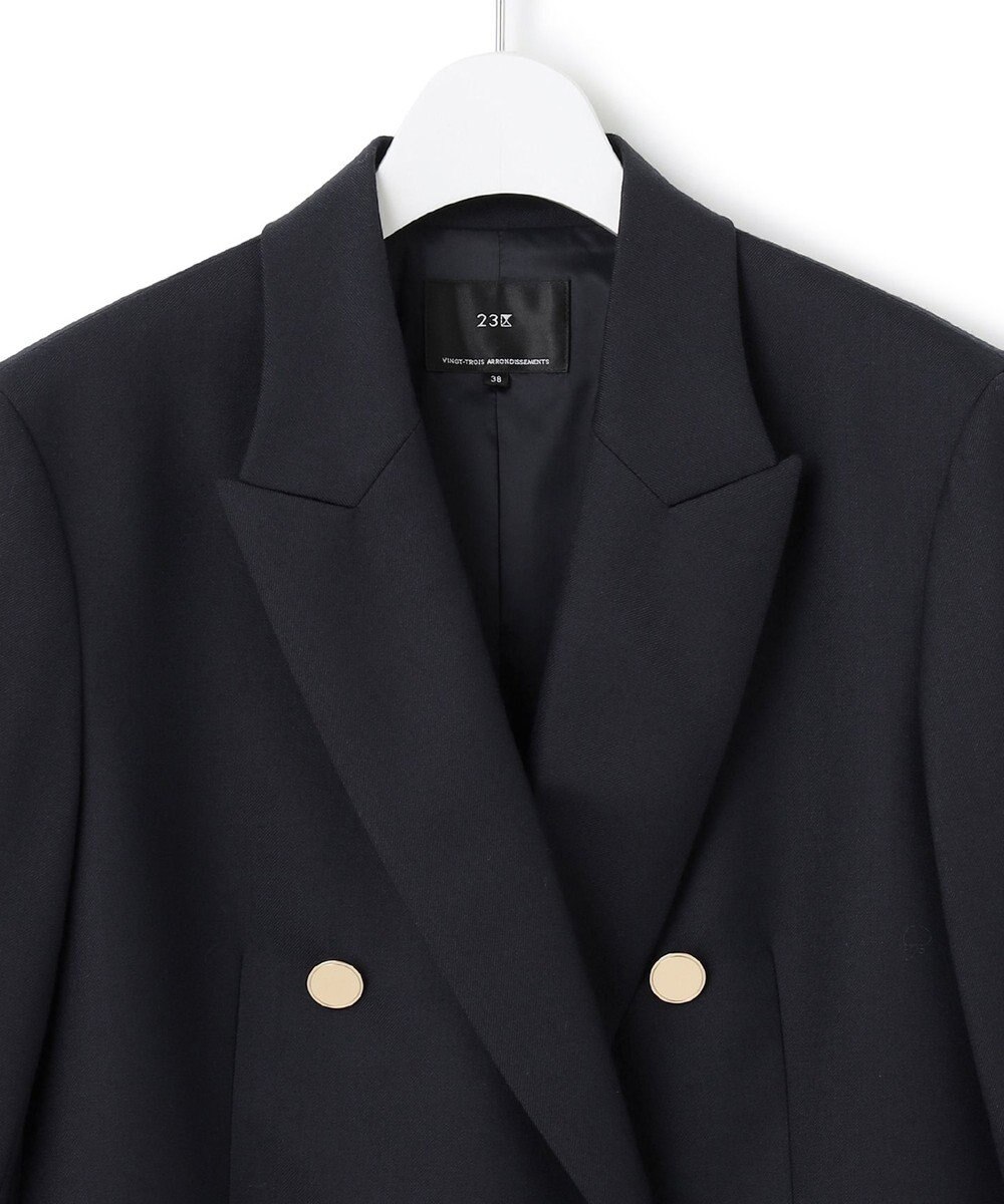 23区 ウーステッドウールツイル 紺ブレ ジャケット 