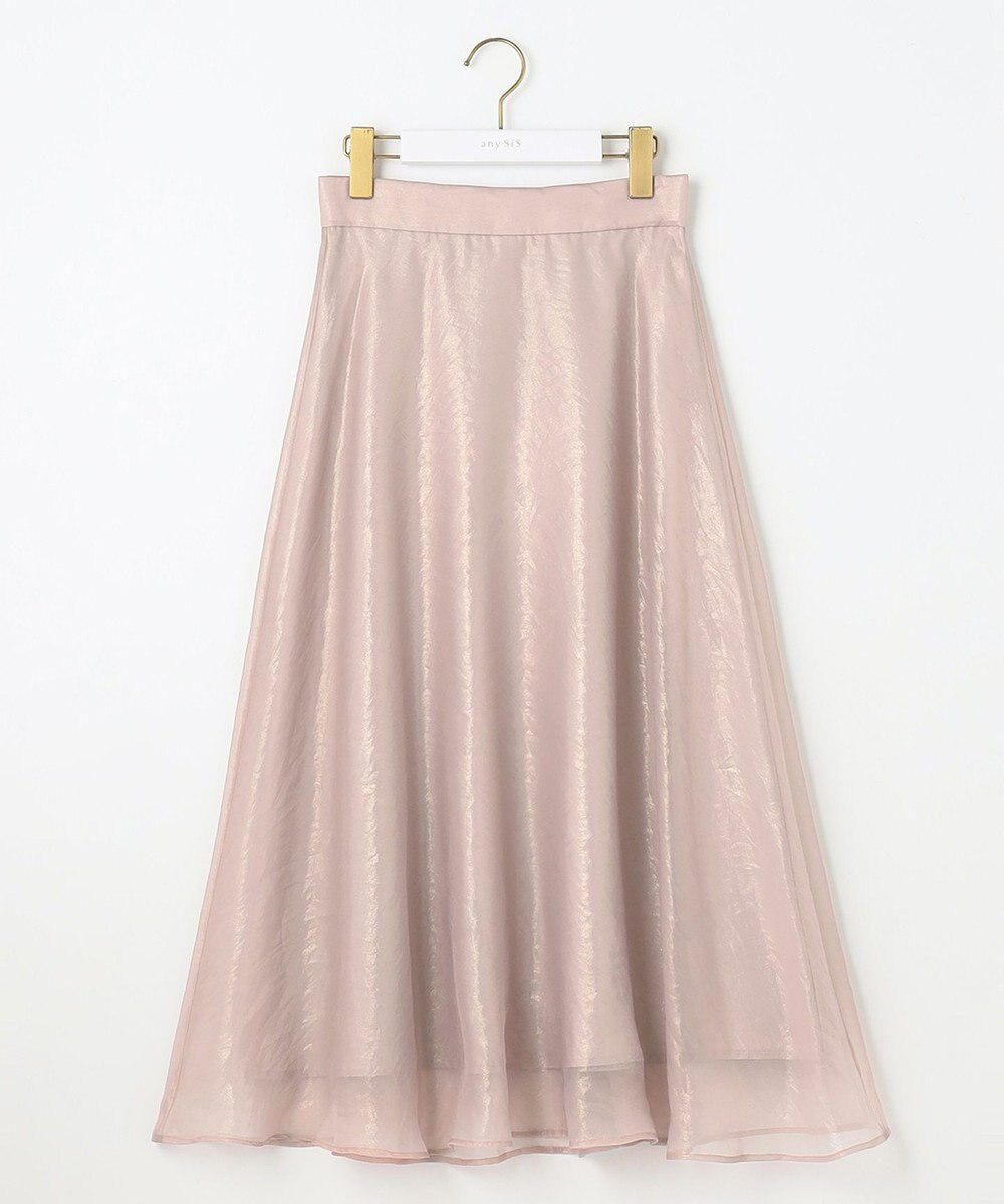 ANY SIS 箔ヴィンテージライクシフォン スカート 
