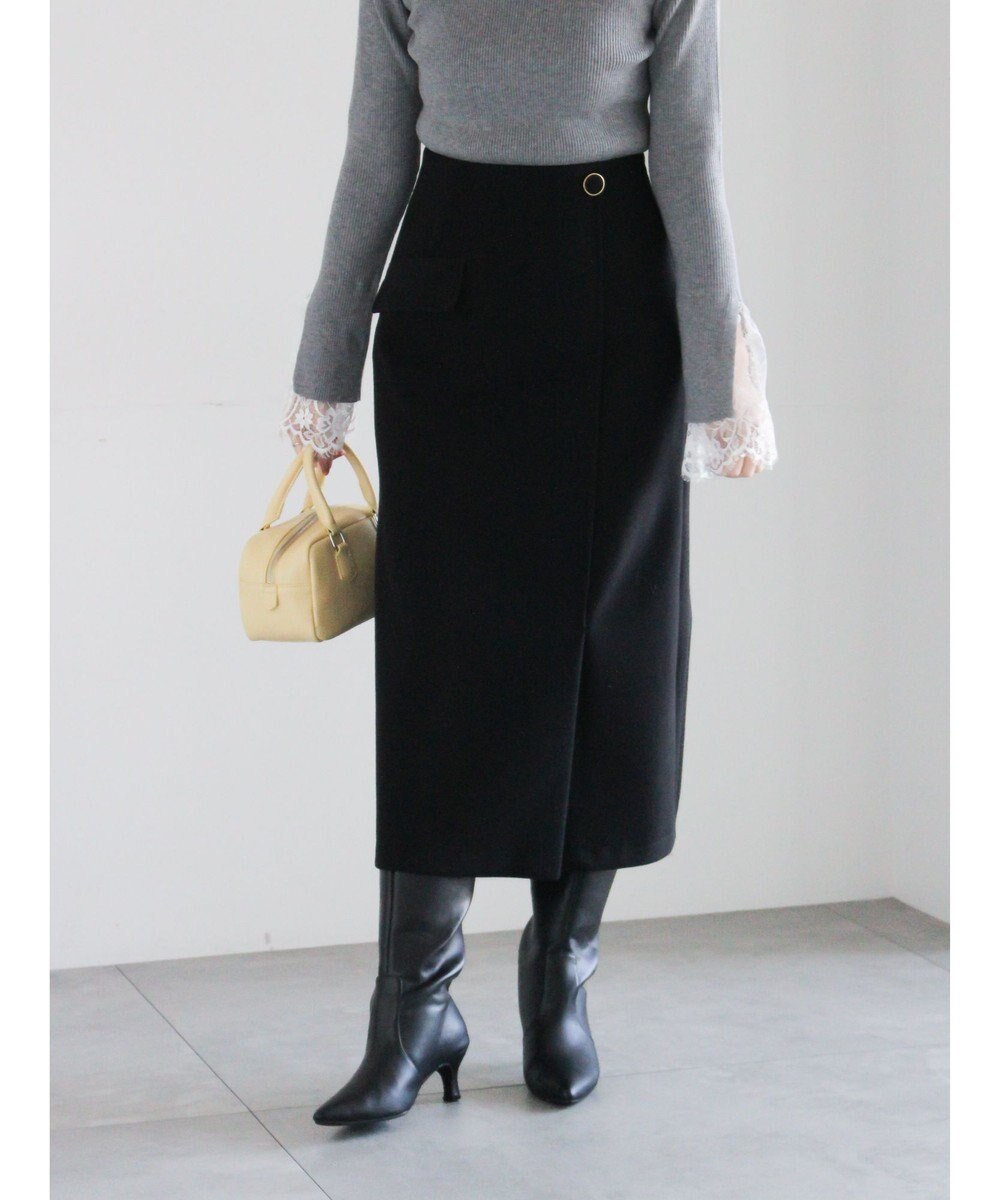 Te chichi メルトンジャージートラペーズスカート 