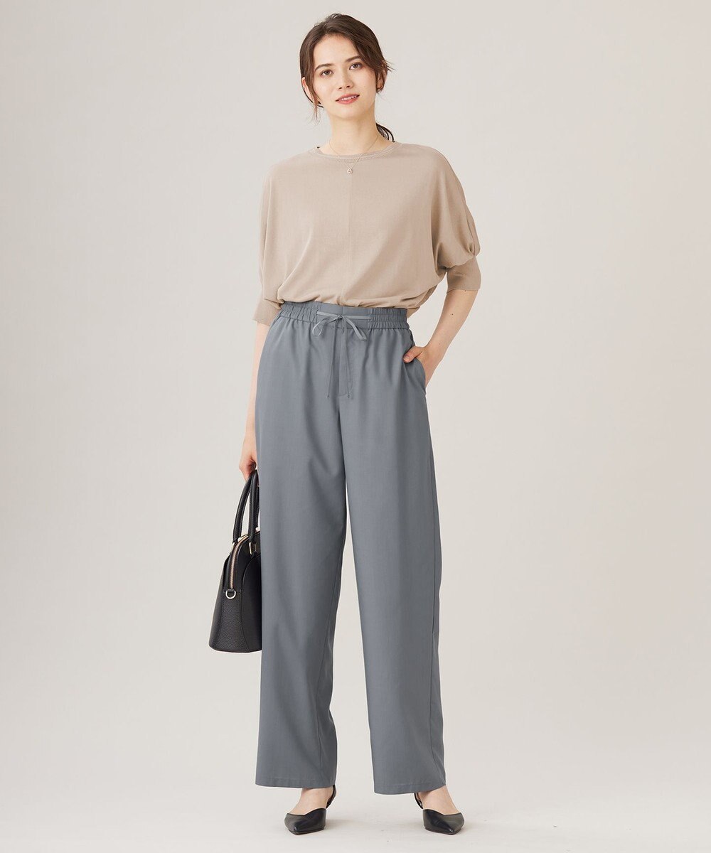 自由区 S 【カタログ掲載・洗える】フルダルスパンマイクロピーチワイドストレート パンツ 