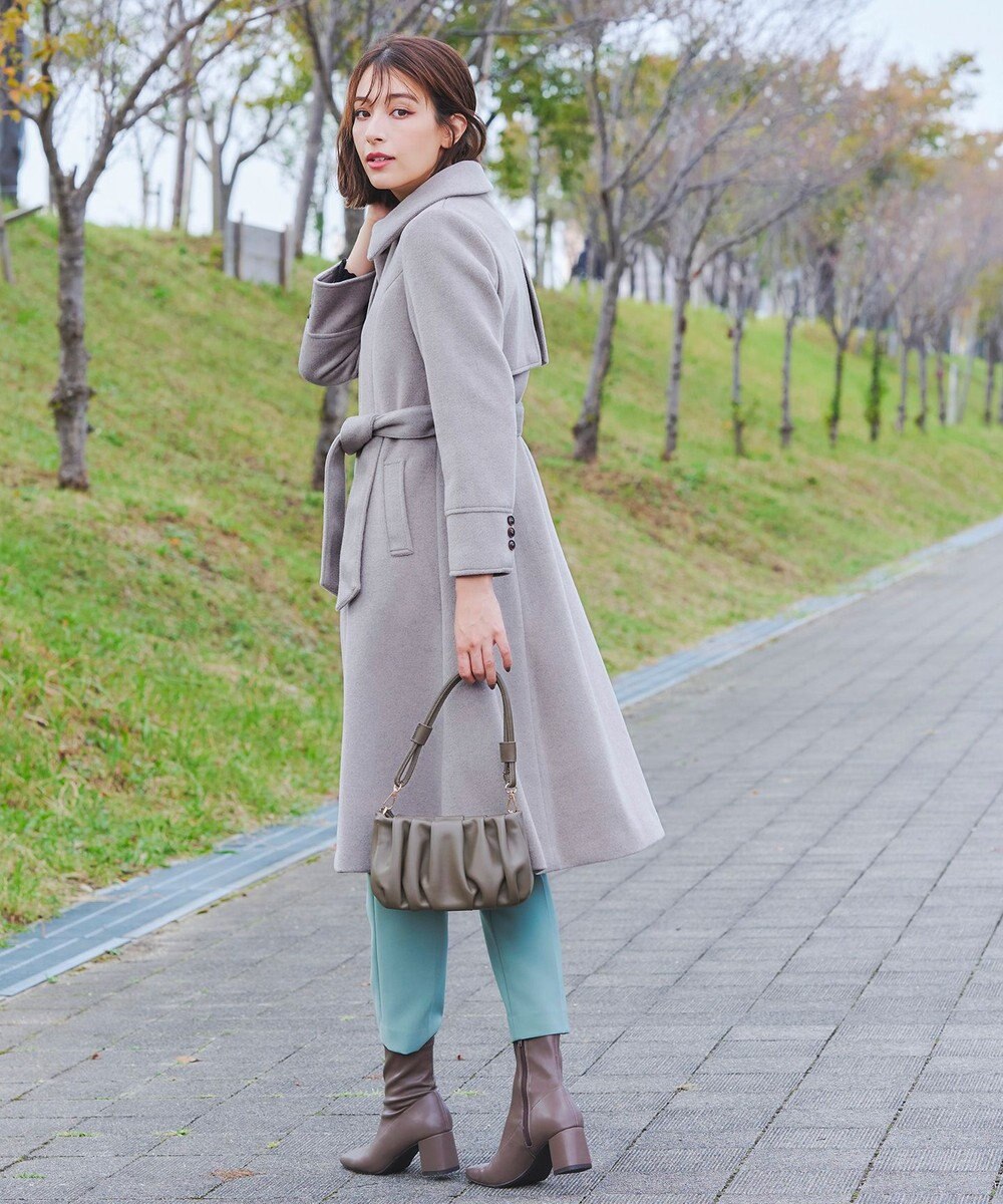 Tiaclasse フェイクウールステンカラーコート 