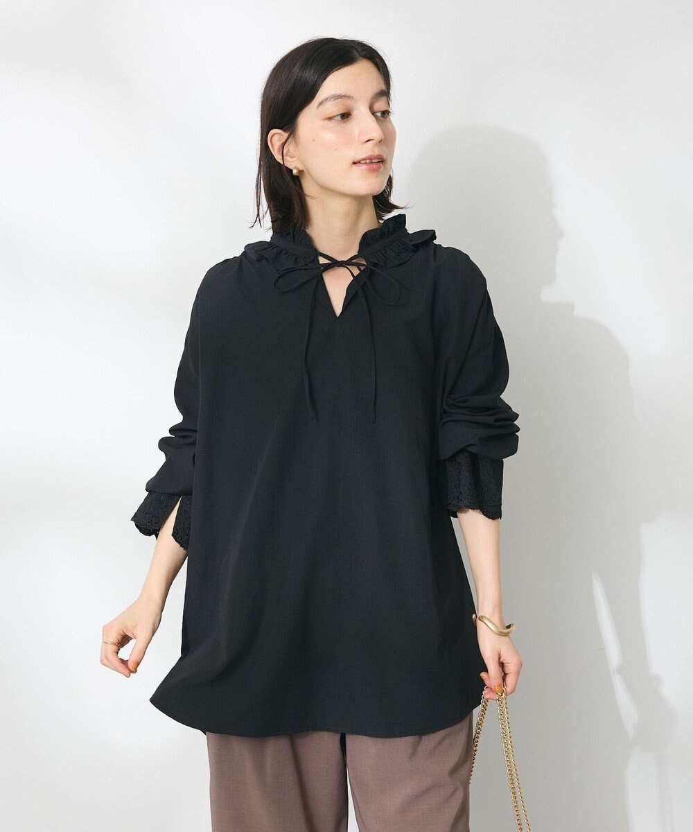 CRAFT STANDARD BOUTIQUE デシンフリル刺繍スリーブブラウス 