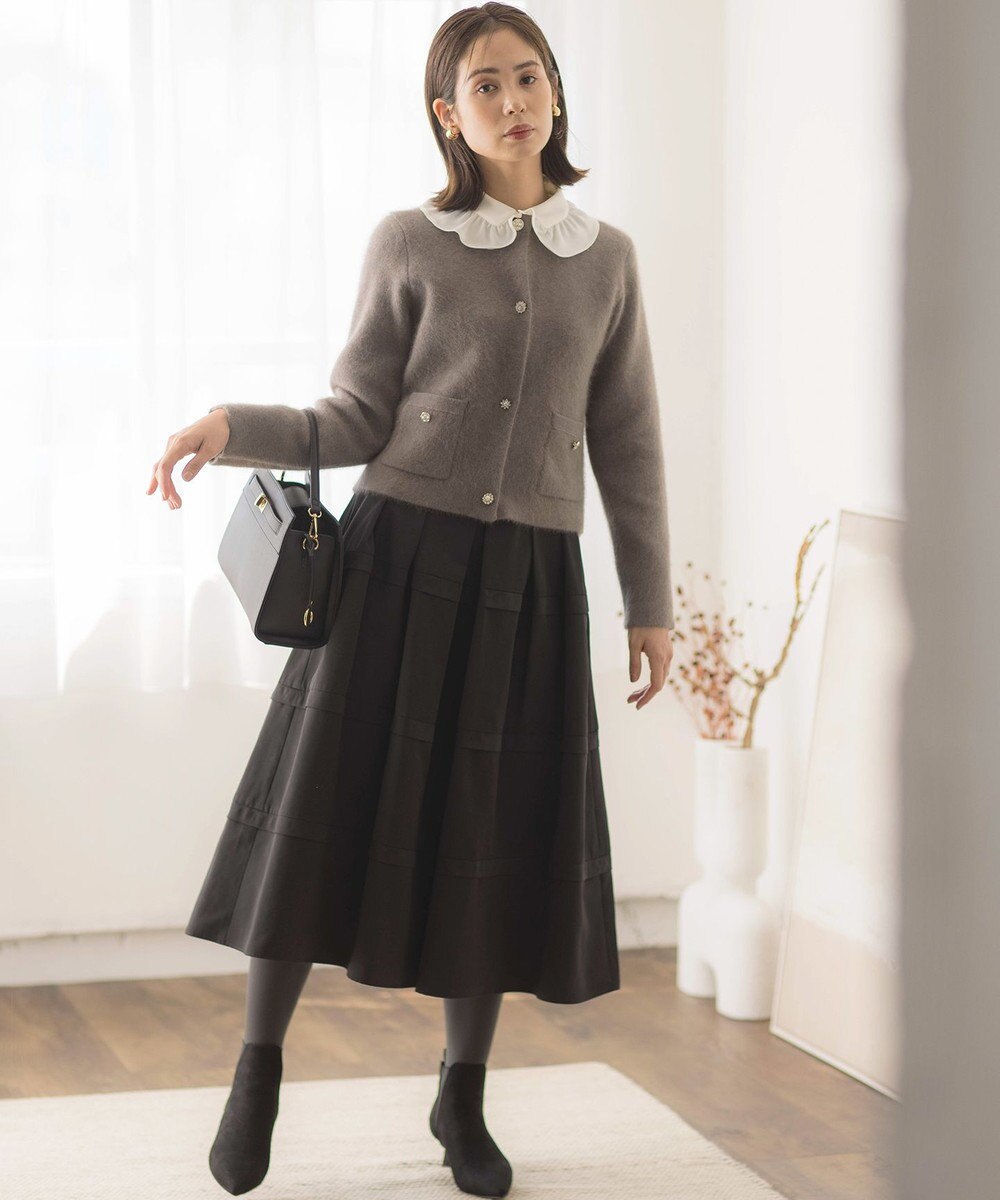 組曲 L 【手洗い可】フラッフィーファーニットジャケット 