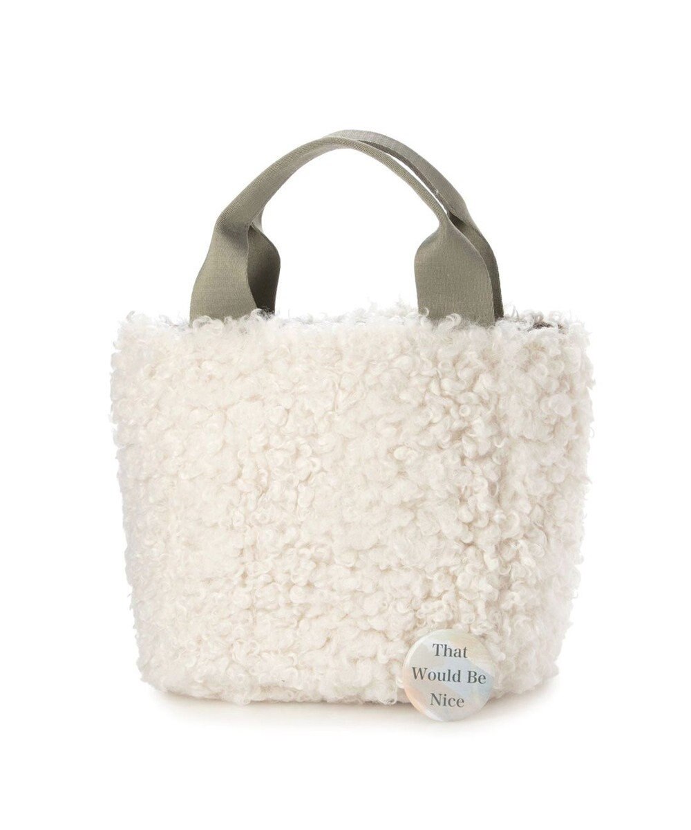 UNBILLION カシュカシュ cachecache / フェイクファー×チェック柄リバーシブルトート 