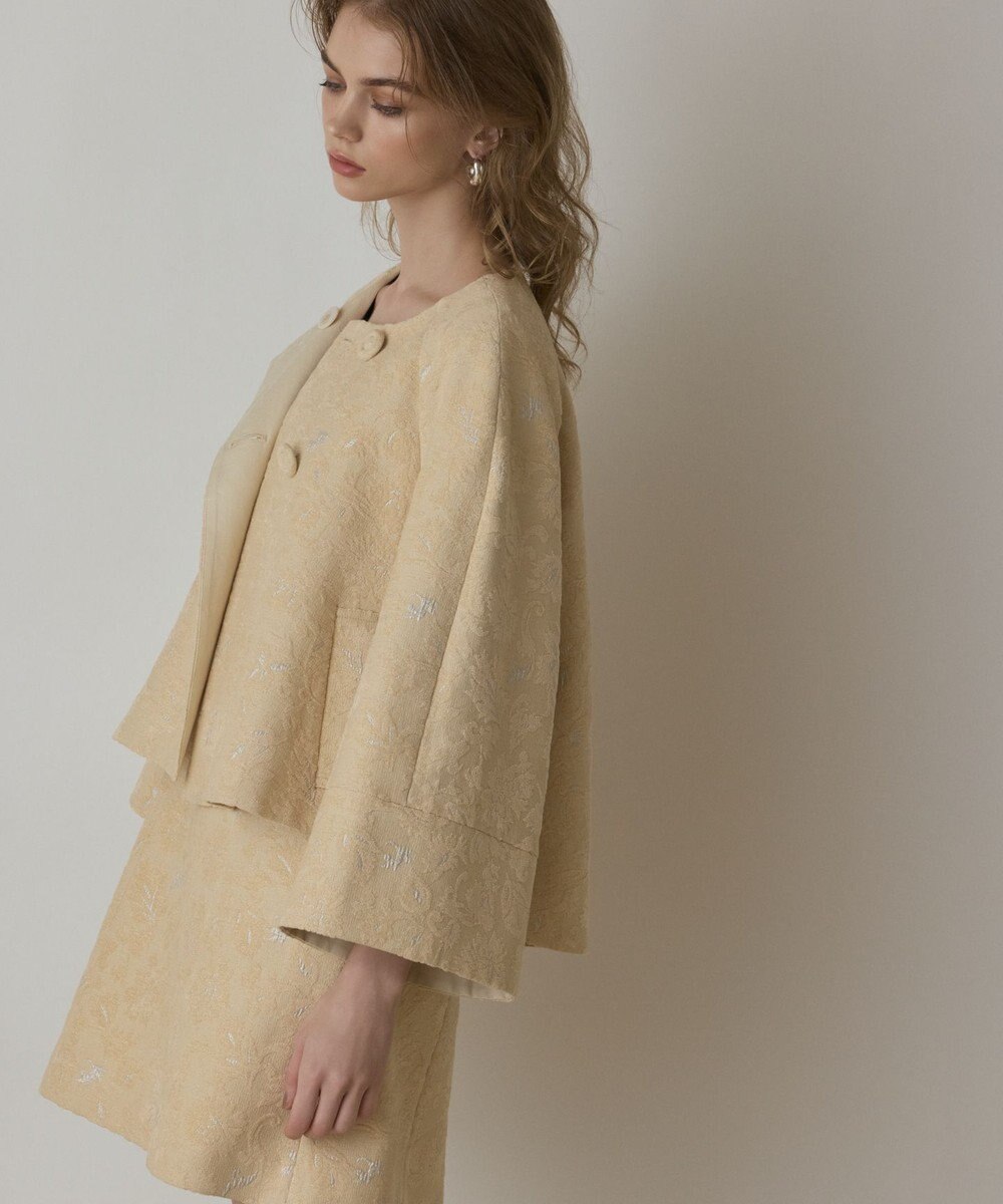GRACE CONTINENTAL サラサジャガードケープジャケット 