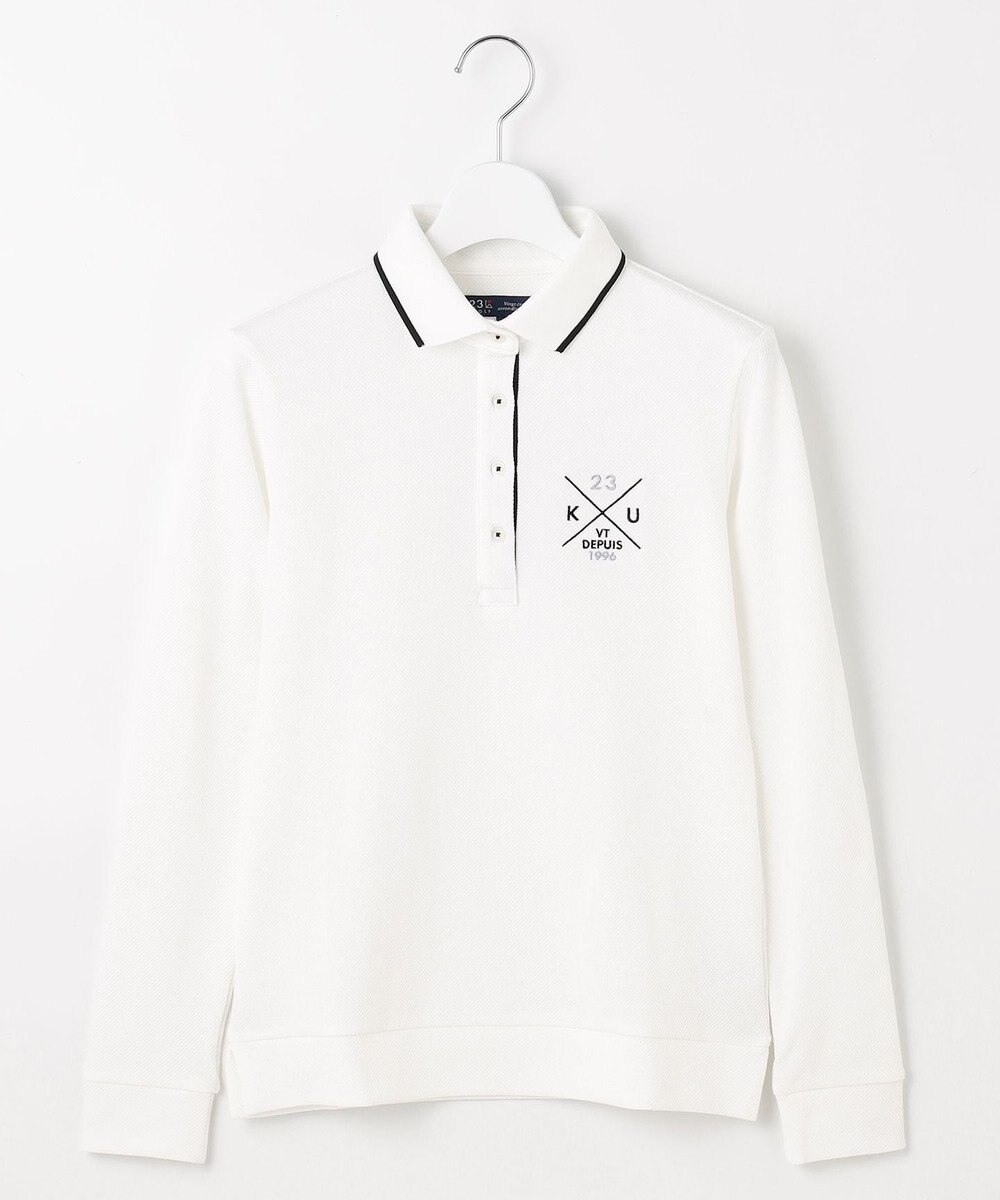 23区GOLF 【WOMEN】【UVカット】ハニカムカノコ長袖ポロシャツ 