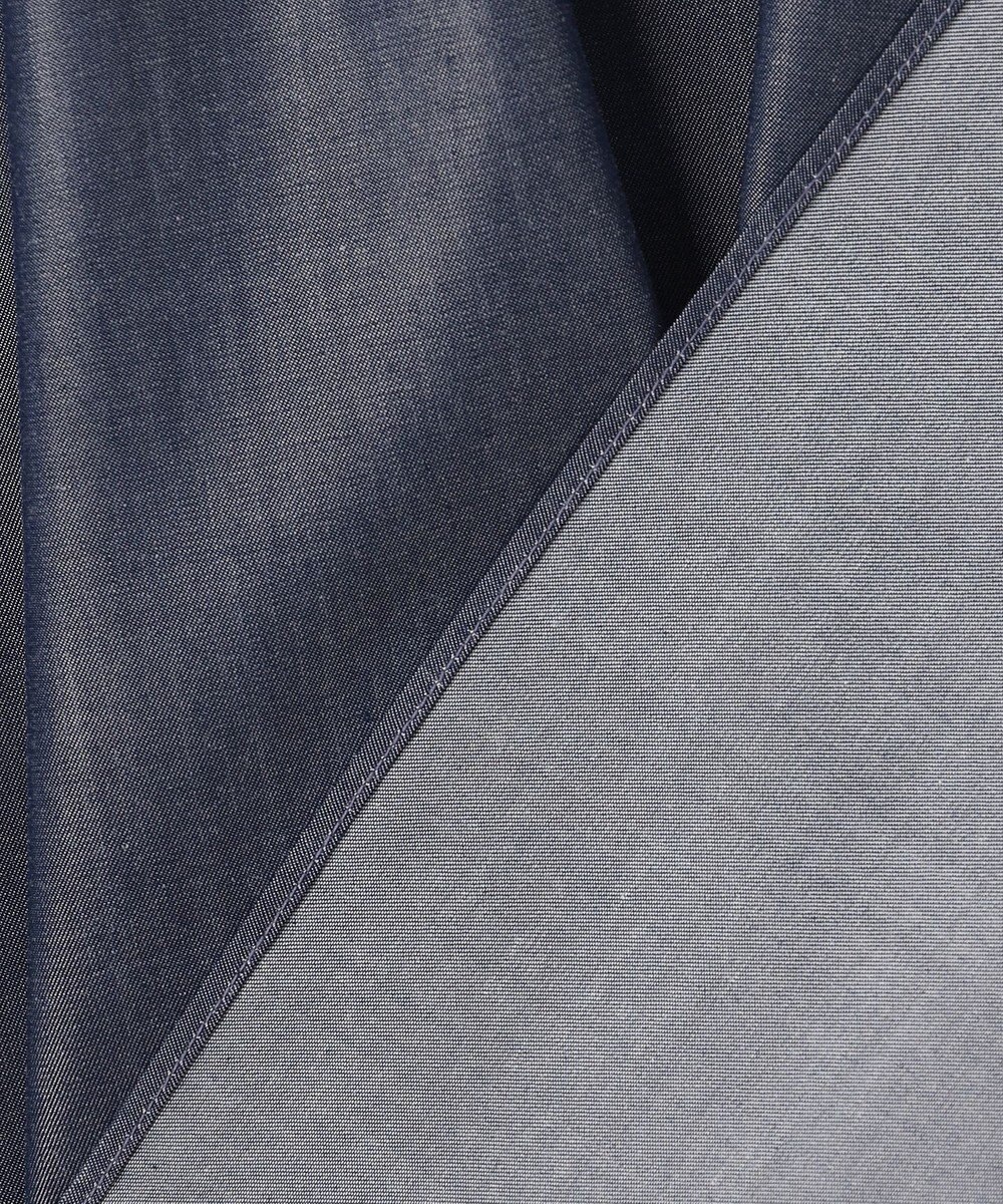 UNFILO シャンブレーデニム ギャザーブラウス 