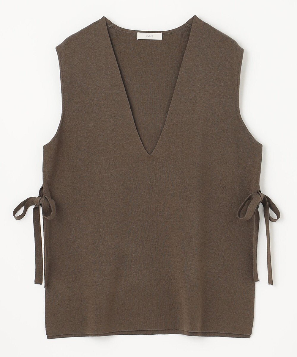 ANY L 【洗濯機可】サイドリボン ニットベスト 