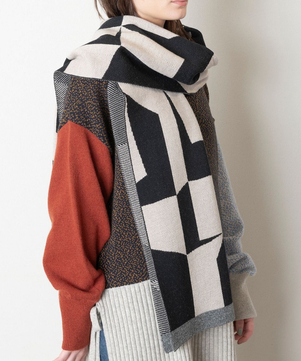 TRICOTE GEOMETRIC HERRINGBONE REBERSIBLE SCARF / キカヘリンボーンリバーマフラー 