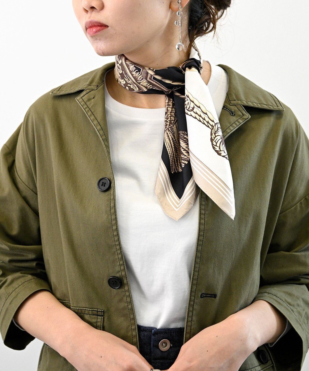 Marca ＜春の新作！＞【伝統横濱スカーフ】ビッグタッセル&鞍（FET-056） 小判 シルクツイル スカーフ 