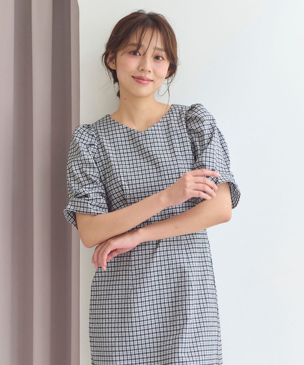 Feroux 【洗える】サッカーチェック ワンピース 