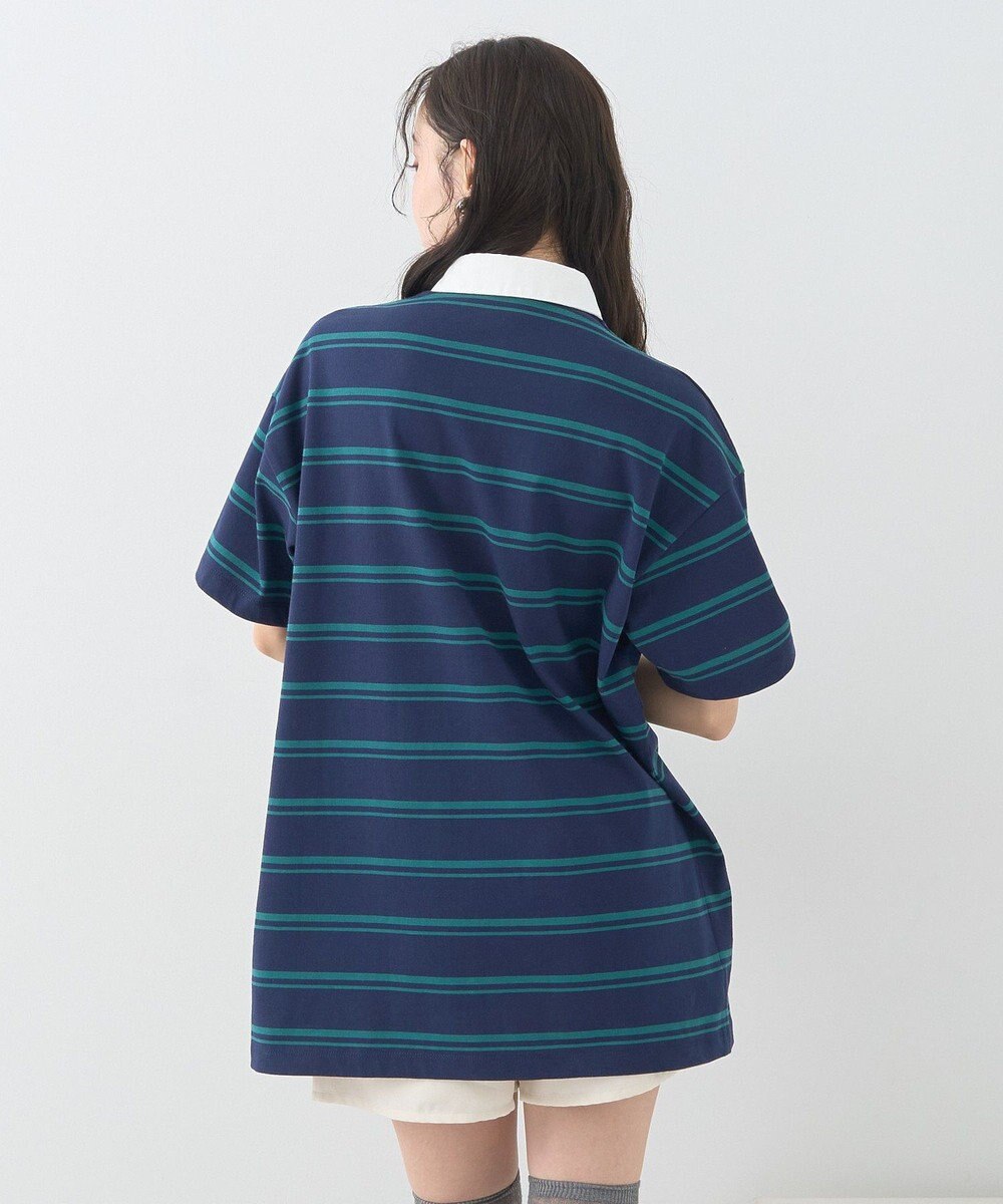 earth music&ecology ボーダールーズラガーシャツ 