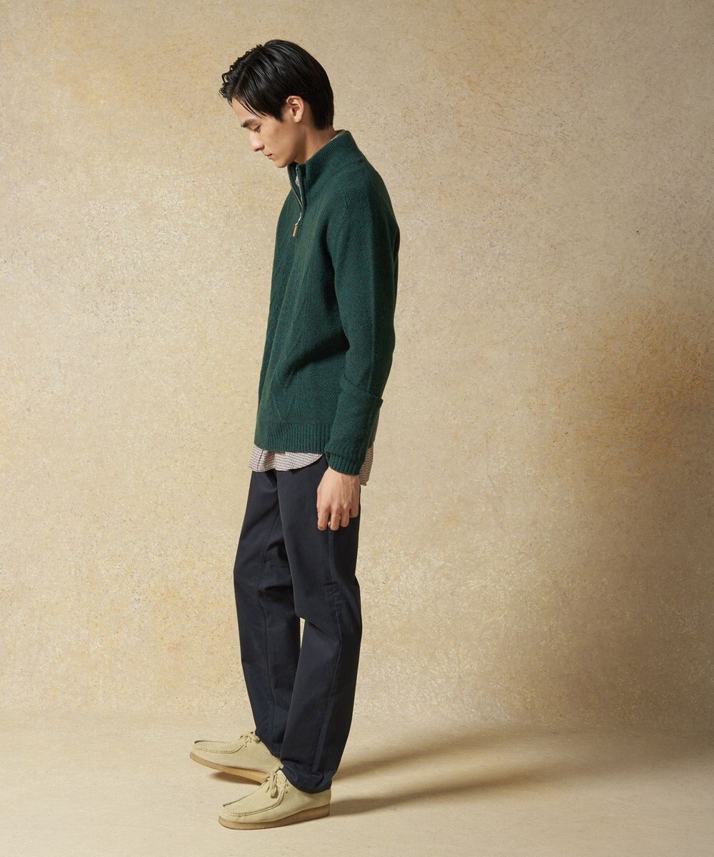 J.PRESS MEN 【Cash Lamb's Wool】ケーブルハーフジップ ニット 