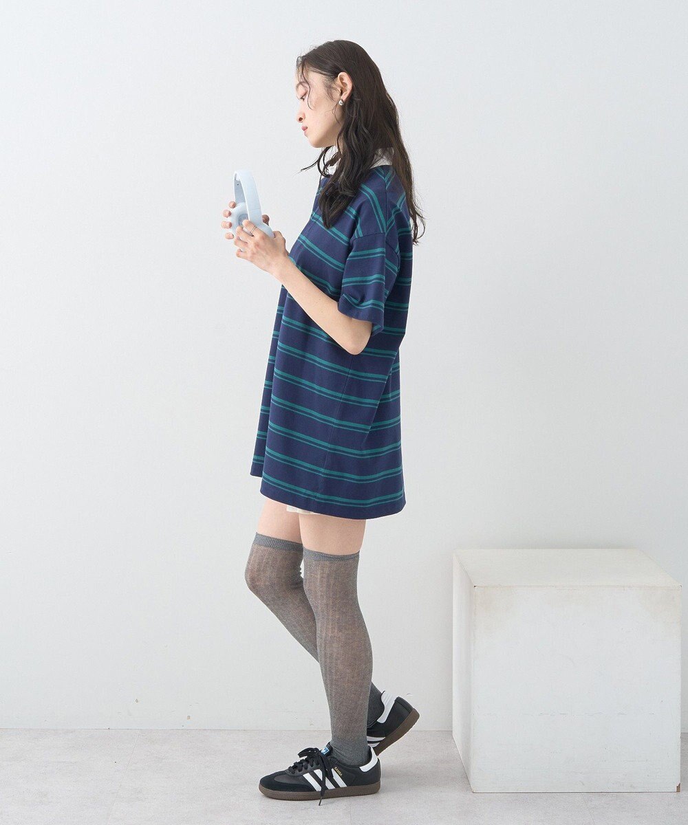 earth music&ecology ボーダールーズラガーシャツ 