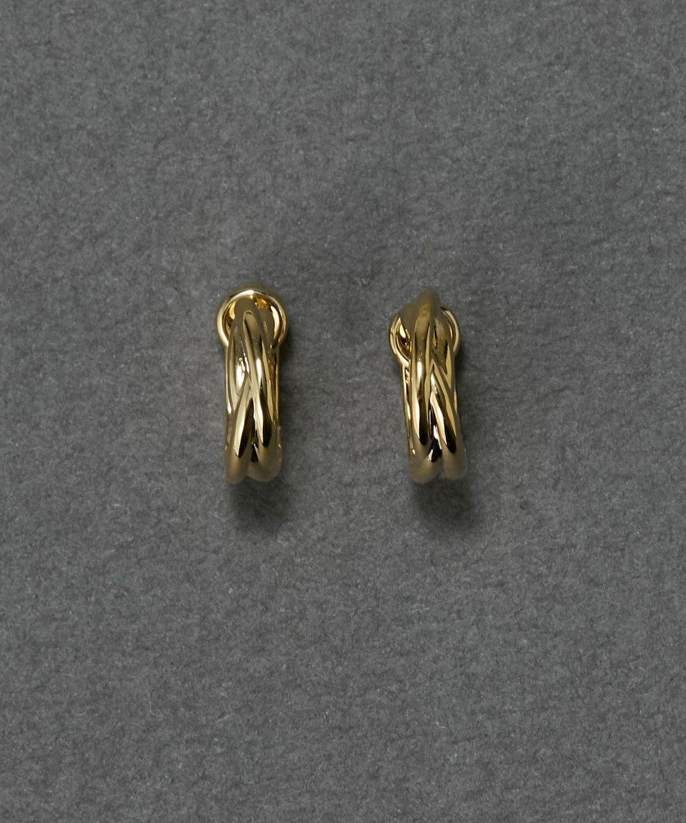Phoebe 〈金属アレルギー対応〉ラインフープワンタッチピアス　ゴールド/ニッケルフリー 