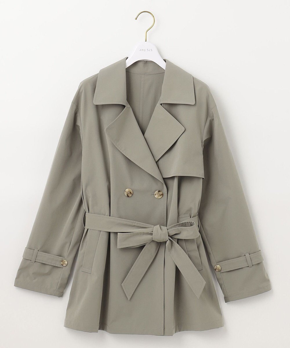 ANY SIS 【洗える】ライトプルーフハーフ トレンチ コート 