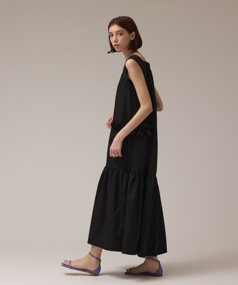 GRACE CONTINENTAL サイドフリルタフタワンピース 