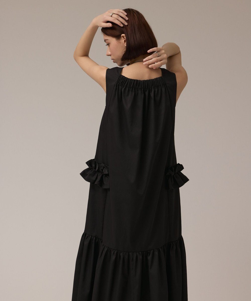 GRACE CONTINENTAL サイドフリルタフタワンピース 