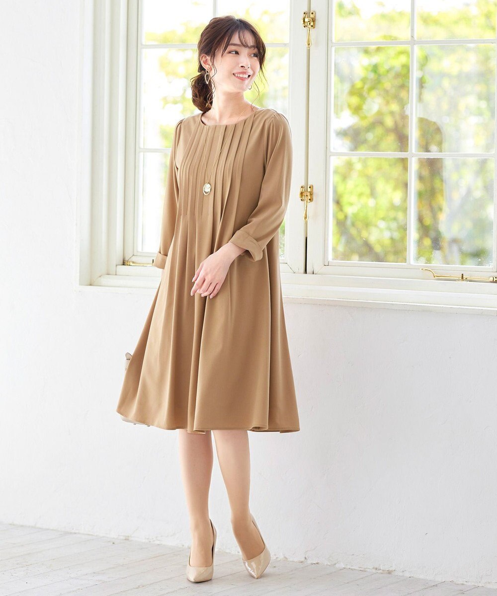 Tiaclasse 【洗える】スタイルアップも叶うピンタックワンピース 