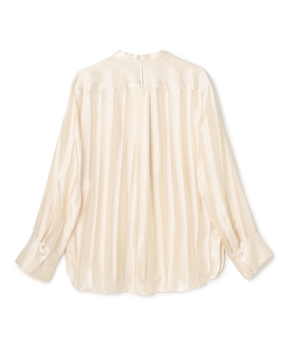 BEIGE， HAUYNITE / シアーストライプバンドカラーブラウス 