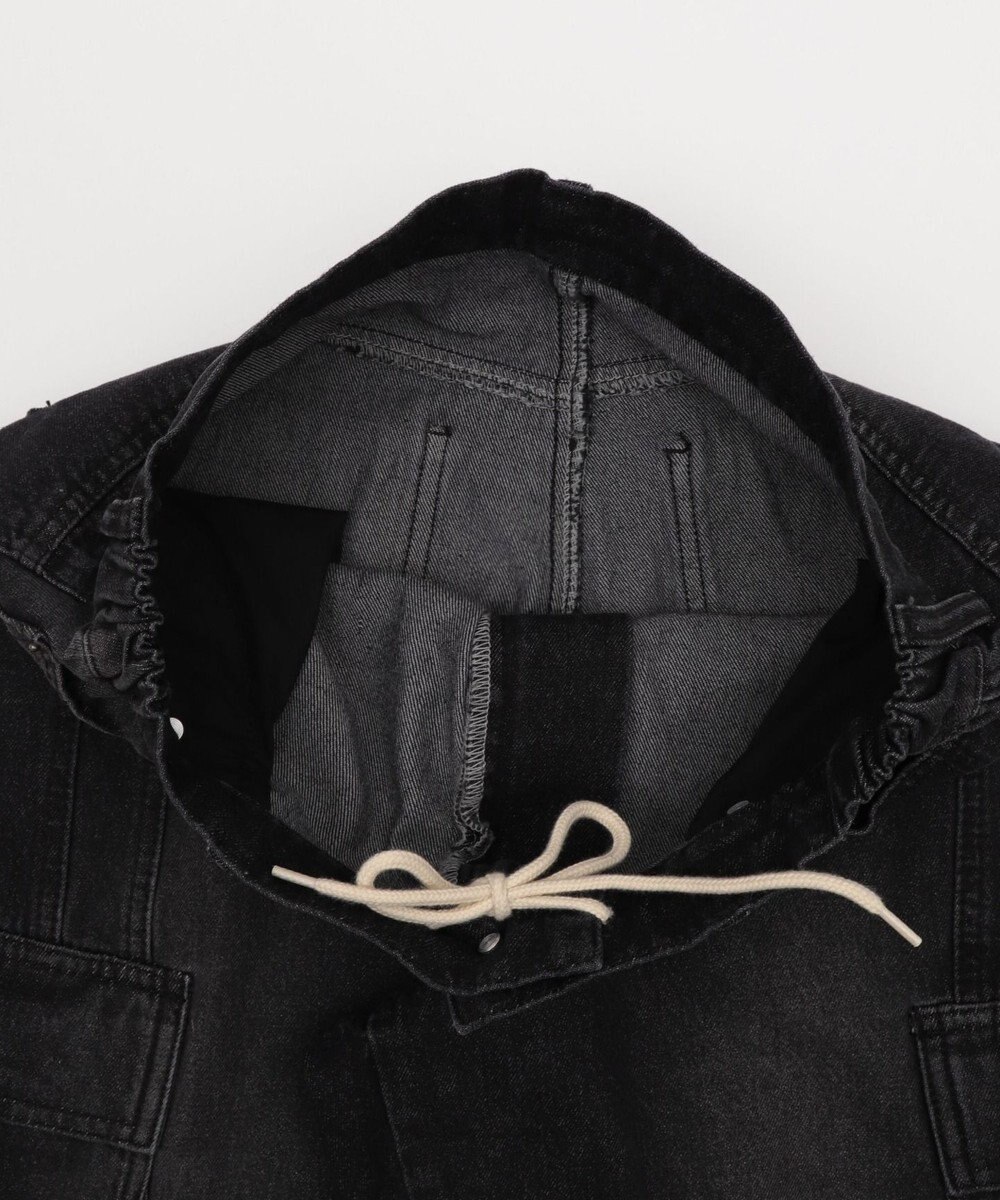 WEGO 【SMLサイズ展開/ウエスト紐】イージー3Dバレルレッグデニムカーゴパンツ 