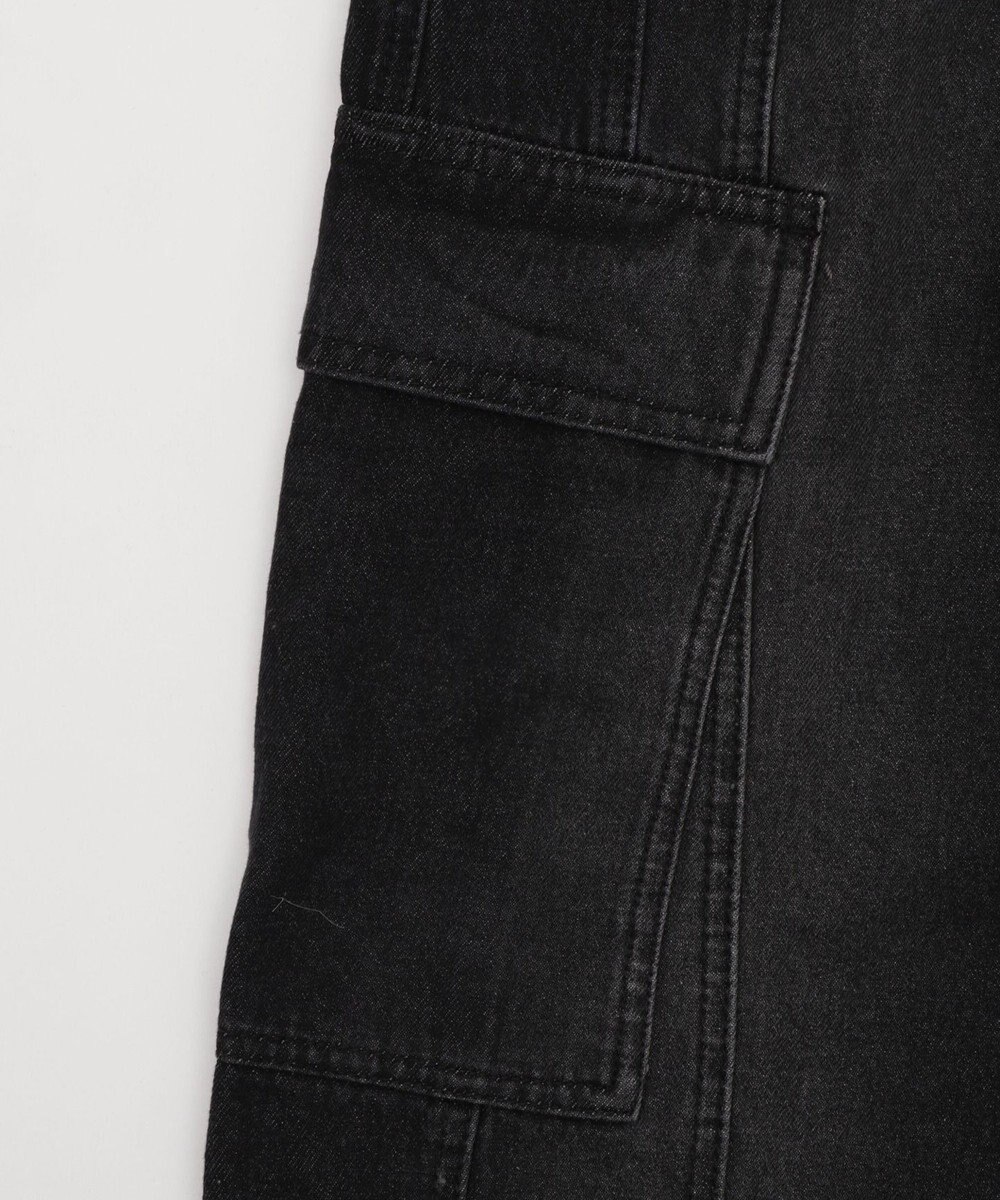 WEGO 【SMLサイズ展開/ウエスト紐】イージー3Dバレルレッグデニムカーゴパンツ 