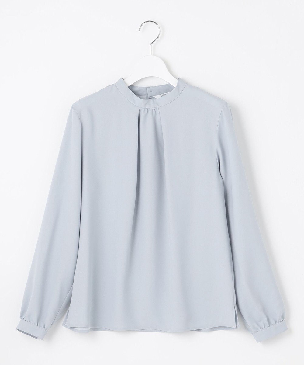 J.PRESS LADIES L 【洗える】ヌーディスバックサテン スタンドカラー ブラウス 