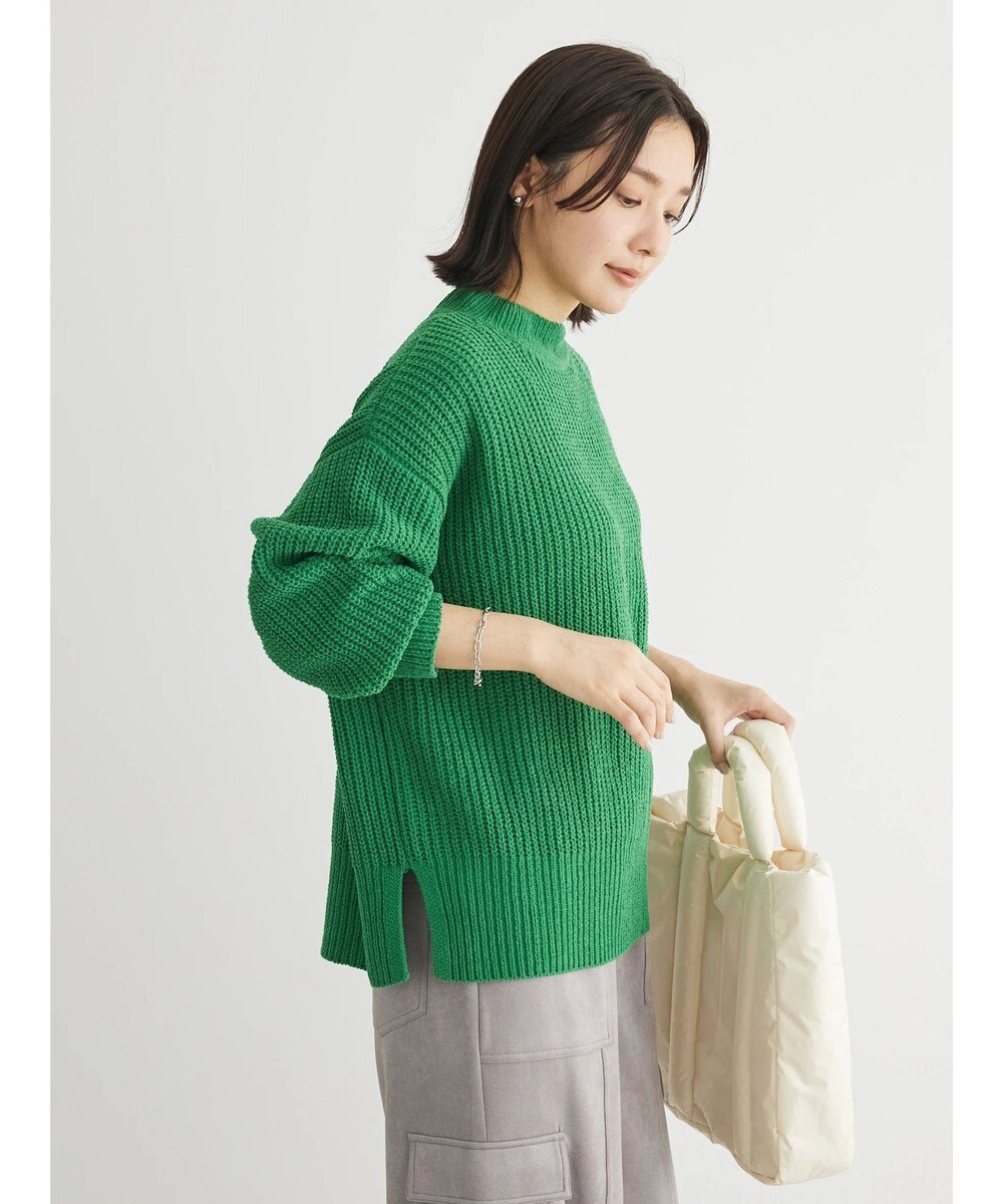 Green Parks ｍｏｋｏモール畦編みモックネックプルオーバー 