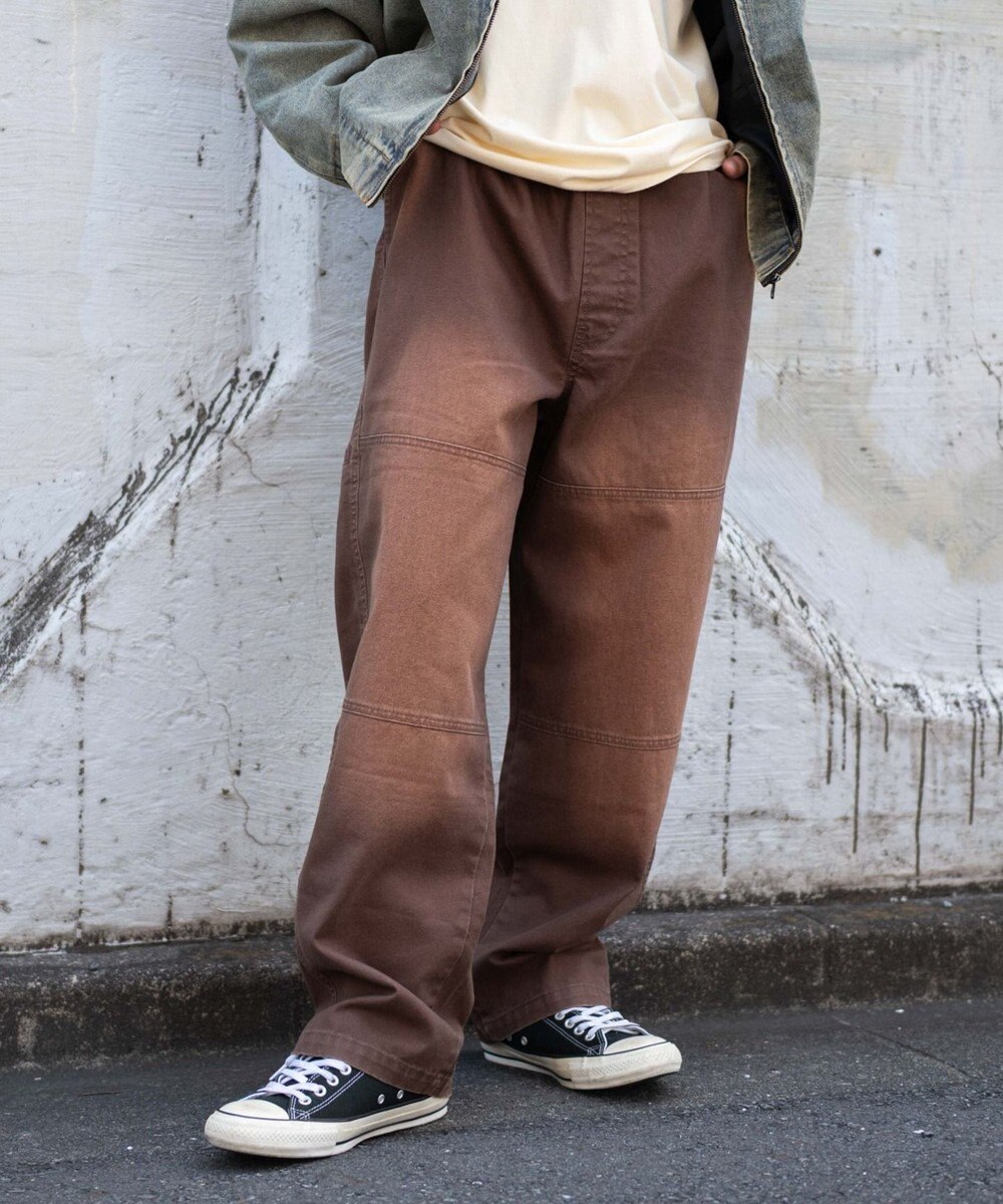 WEGO 【ウエストゴム/MLサイズ展開】ージーダブルニーパンツ 